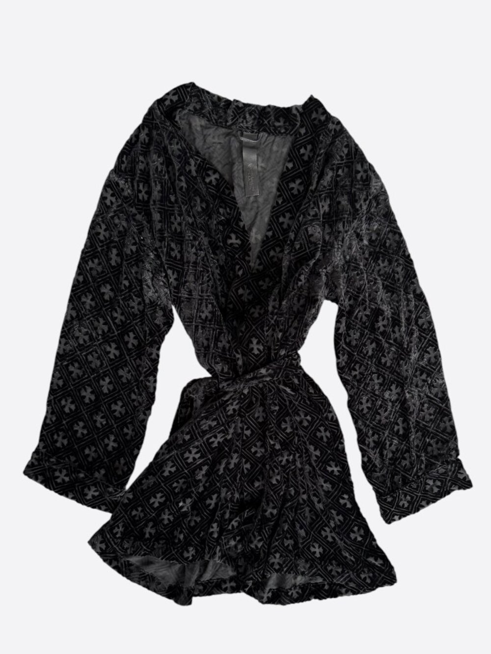 Chrome Hearts Black Plus Cross Jacquard Women's Robe